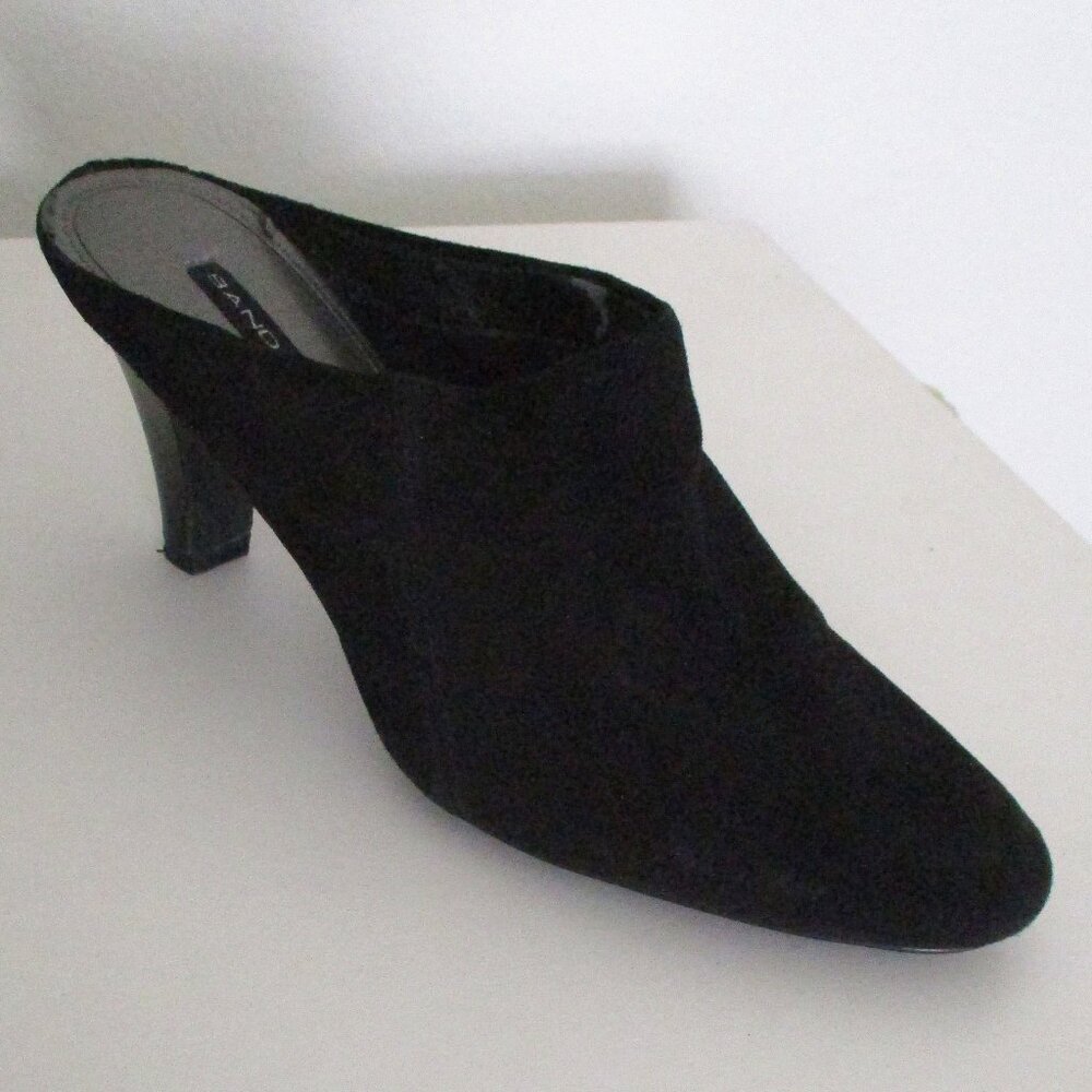Bandolino "Fulltime" Womens Black Suede Slide w/3" Heel - Size 6.5M